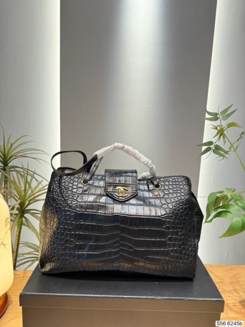 Chanel Green Drawstring Top Handle Bag
