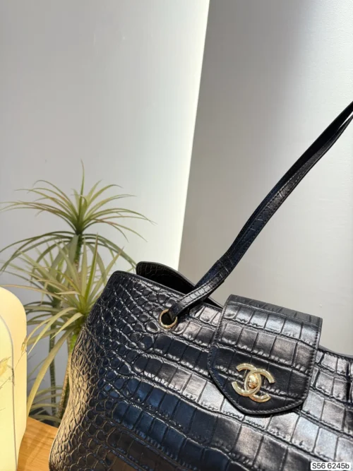 Chanel Green Drawstring Top Handle Bag