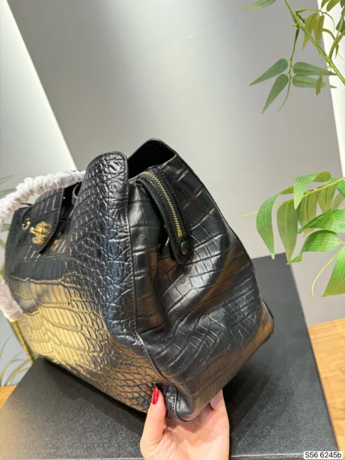 Chanel Green Drawstring Top Handle Bag