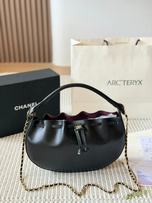 Chanel Black Chain Calfskin Crossbody Bag