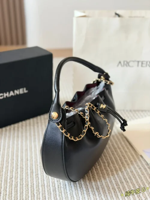 Chanel Black Chain Calfskin Crossbody Bag