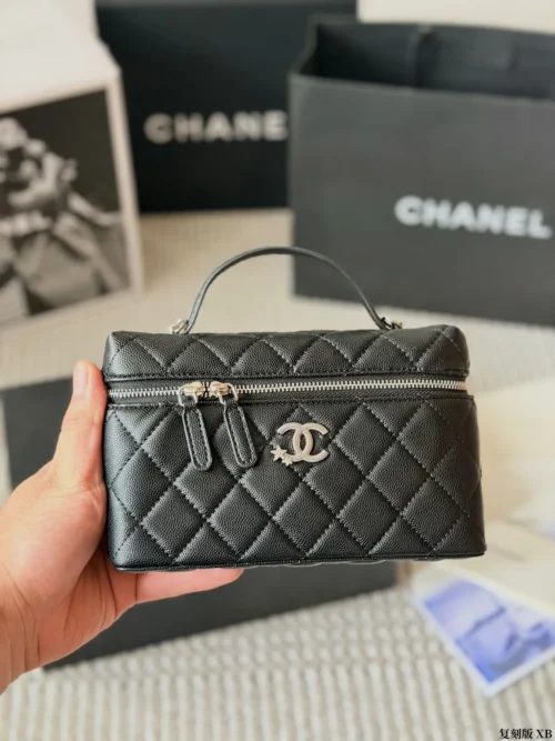 Chanel Classic Flap Quilted Denim Vanity Bag