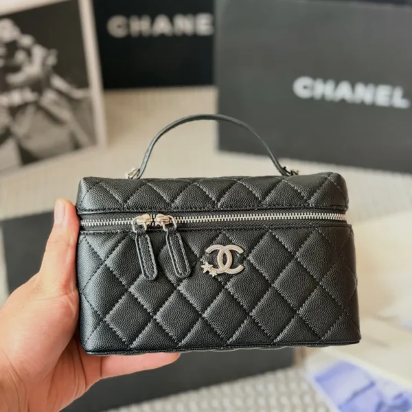 Chanel Classic Flap Quilted Denim Vanity Bag