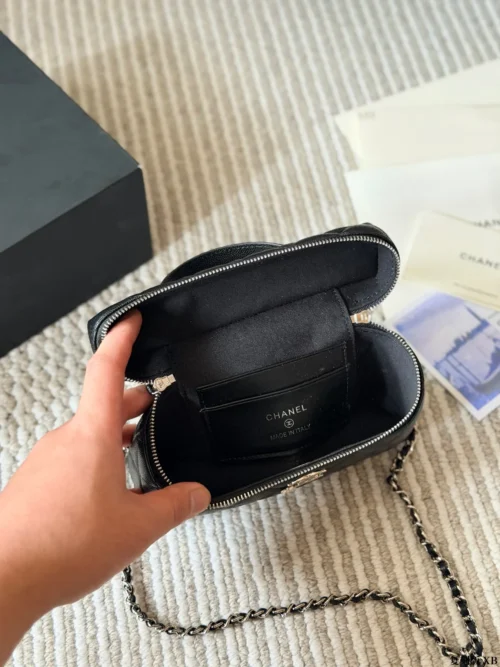 Chanel Classic Flap Quilted Denim Vanity Bag