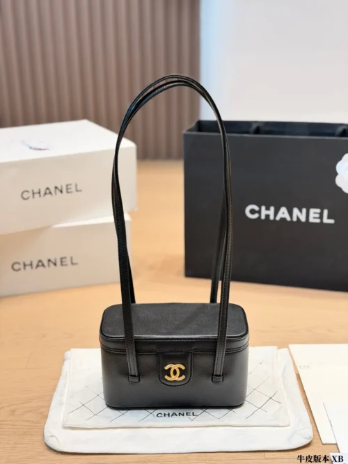 Chanel Vanity Black Calfskin Vanity Bag