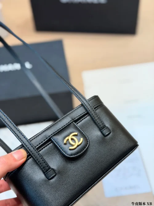 Chanel Vanity Black Calfskin Vanity Bag