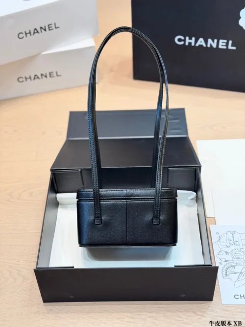 Chanel Vanity Black Calfskin Vanity Bag