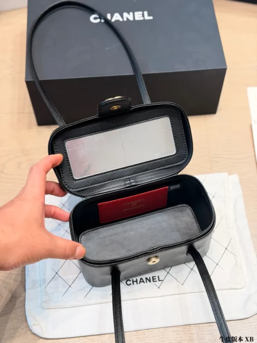 Chanel Vanity Black Calfskin Vanity Bag