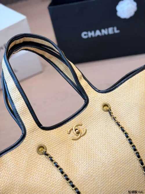 Chanel Deauville Black Chain Leather Wallet
