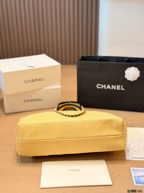 Chanel Deauville Black Chain Leather Wallet