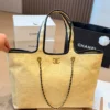 Chanel Deauville Black Chain Leather Wallet