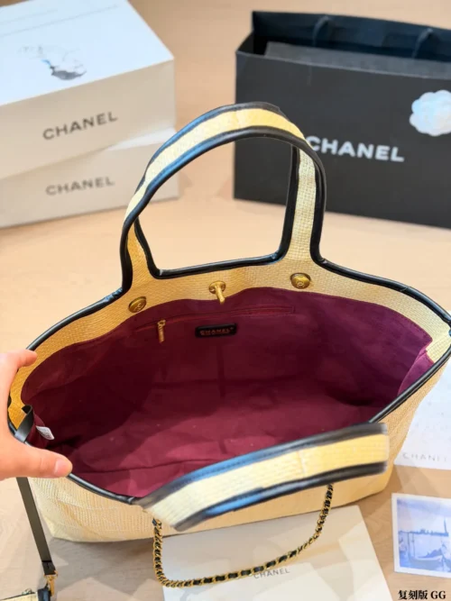 Chanel Deauville Black Chain Leather Wallet
