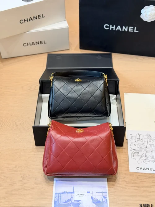 Chanel Classic Flap Black Quilted Lambskin Top Handle Bag