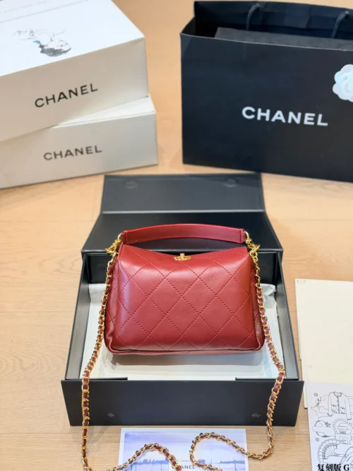 Chanel Classic Flap Black Quilted Lambskin Top Handle Bag