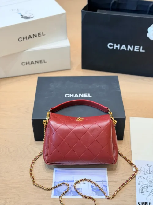 Chanel Classic Flap Black Quilted Lambskin Top Handle Bag
