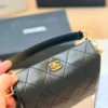 Chanel Classic Flap Black Quilted Lambskin Top Handle Bag