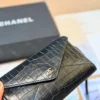 Chanel Black Chain Leather Clutch Bag