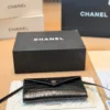 Chanel Black Chain Leather Clutch Bag