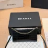 Chanel Black Chain Leather Clutch Bag