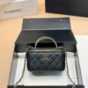 Chanel Vanity Black Quilted Leather Vanity Bag