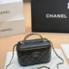 Chanel Vanity Black Quilted Leather Vanity Bag