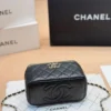 Chanel Vanity Black Quilted Leather Vanity Bag