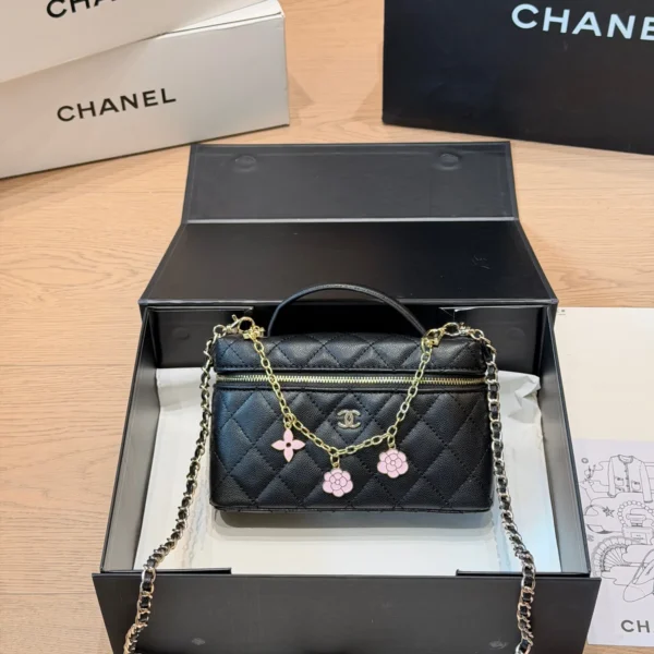 Chanel Classic Flap Quilted Leather Vanity Bag Style 0185