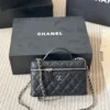 Chanel Classic Flap Quilted Leather Vanity Bag Style 0186