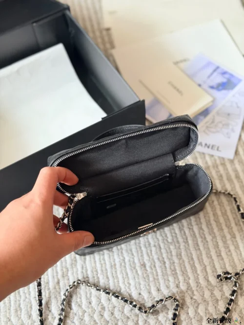 Chanel Classic Flap Quilted Leather Vanity Bag Style 0186