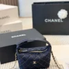 Chanel Brown Chain Denim Handbag