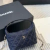 Chanel Brown Chain Denim Handbag