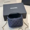 Chanel Brown Chain Denim Handbag