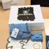 Chanel Small Blue Chain Denim Bag