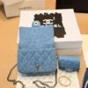 Chanel Small Blue Chain Denim Bag