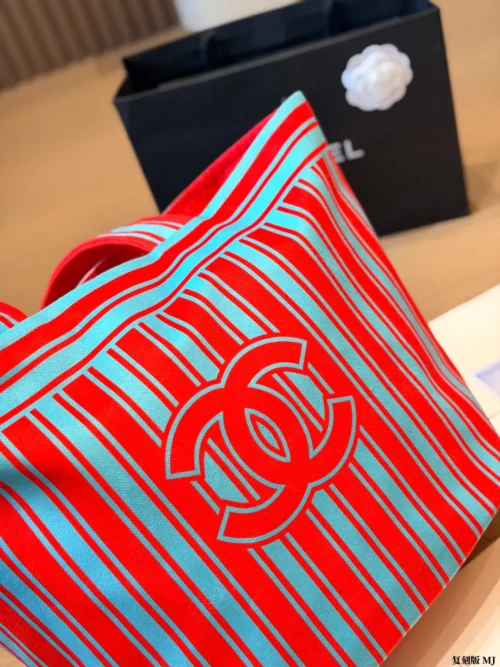 Chanel Deauville Red Embroidered Canvas Wallet