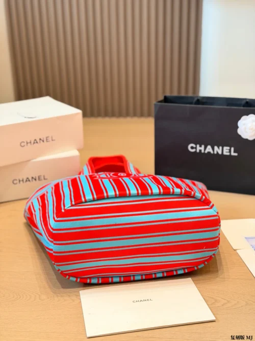 Chanel Deauville Red Embroidered Canvas Wallet