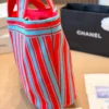 Chanel Deauville Red Embroidered Canvas Wallet