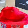 Chanel Deauville Red Embroidered Canvas Wallet