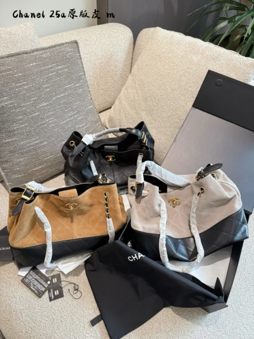 Chanel Gray Calfskin Bag Style 0224