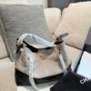 Chanel Gray Calfskin Bag Style 0224