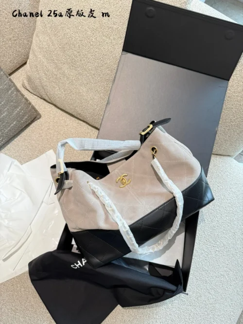 Chanel Gray Calfskin Bag Style 0224