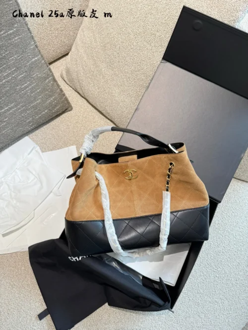 Chanel Gray Calfskin Bag Style 0224