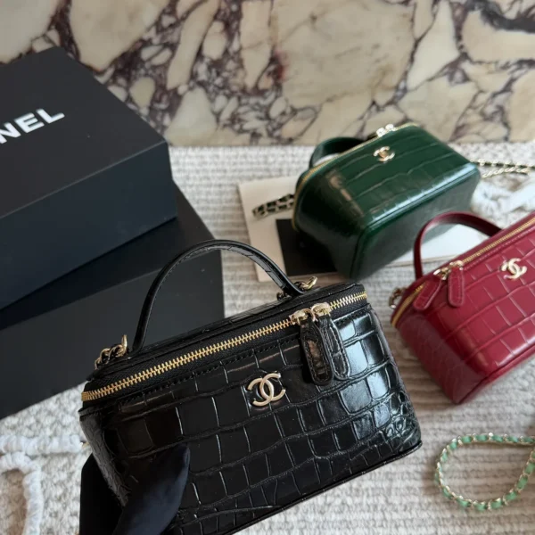 Chanel Croc-Embossed Vanity Bag