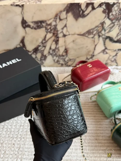 Chanel Croc-Embossed Vanity Bag
