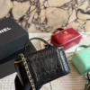 Chanel Croc-Embossed Vanity Bag