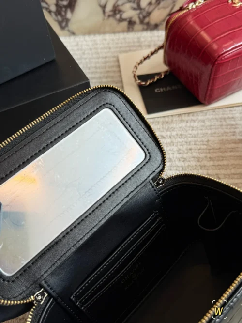 Chanel Croc-Embossed Vanity Bag