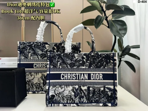 Dior Book Tote Embroidered Canvas Tote Bag