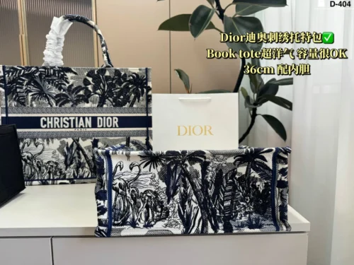 Dior Book Tote Embroidered Canvas Tote Bag