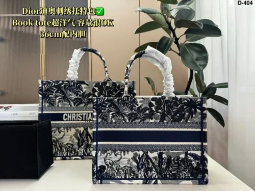 Dior Book Tote Embroidered Canvas Tote Bag