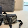 Dior Saddle Black Monogram Leather Bag